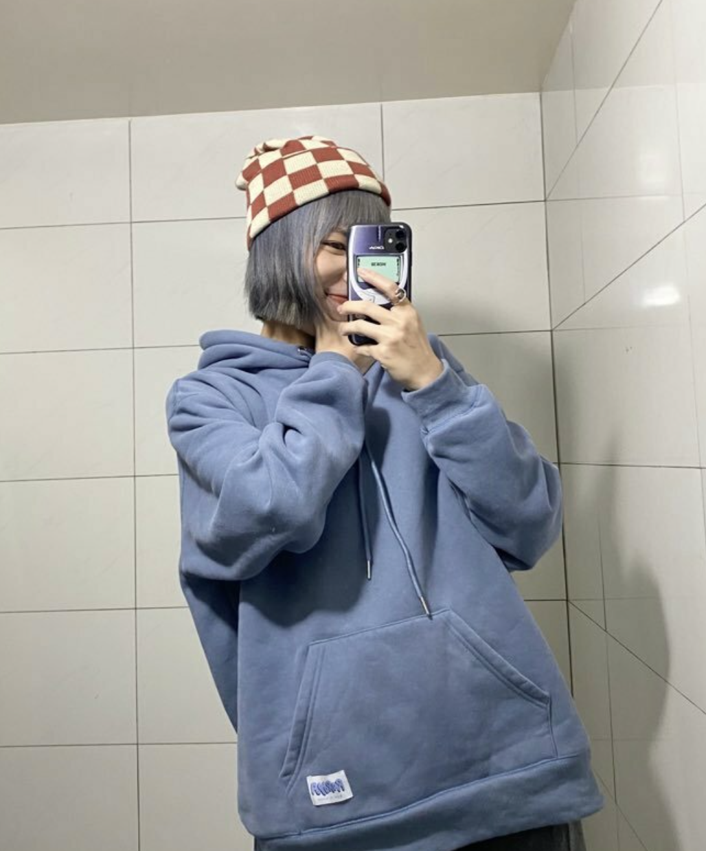 Korea 棋盤格毛帽 (灰黑/黑白/藍/綠/咖/橘紅)