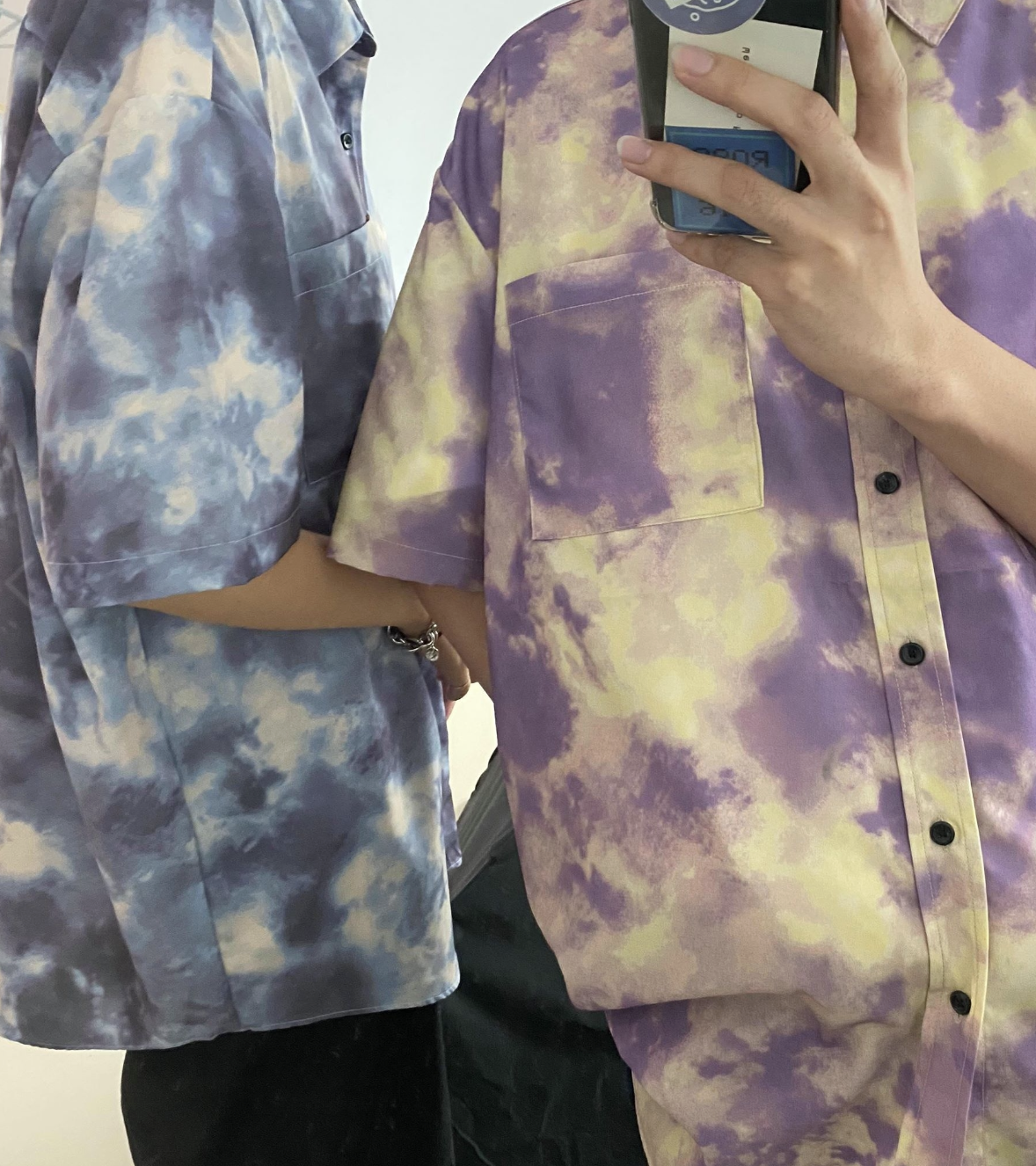 Korea 取向狙擊渲染涼涼襯衫 (冷藍紫/暖黃紫)