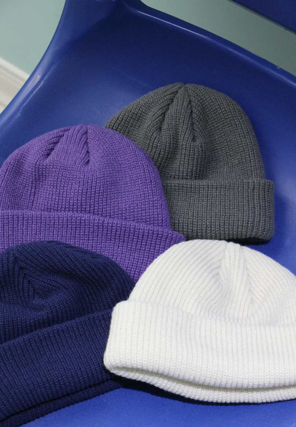厚針織短毛帽 (藏青/灰/紫色/米白/天藍/藍綠/寶藍)