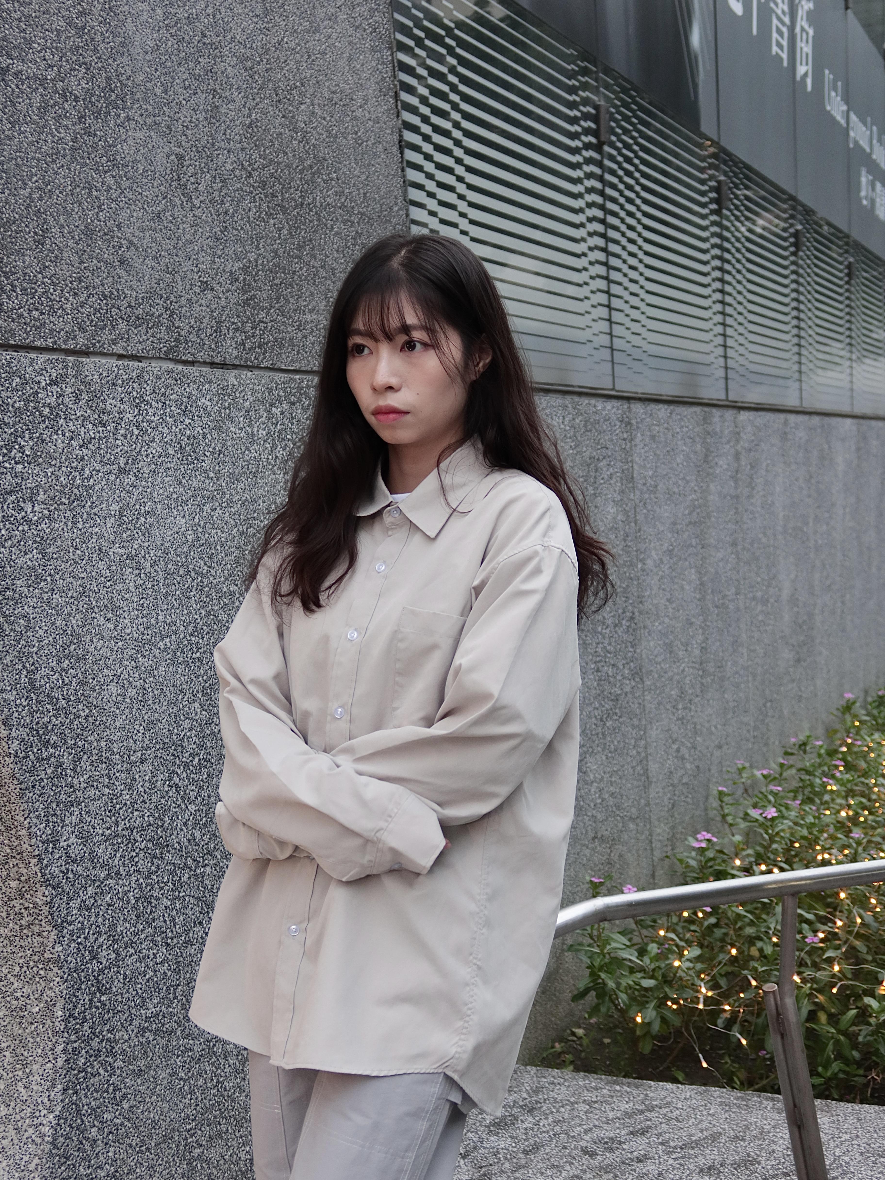Korea 磨毛素色襯衫 (米灰/深灰)