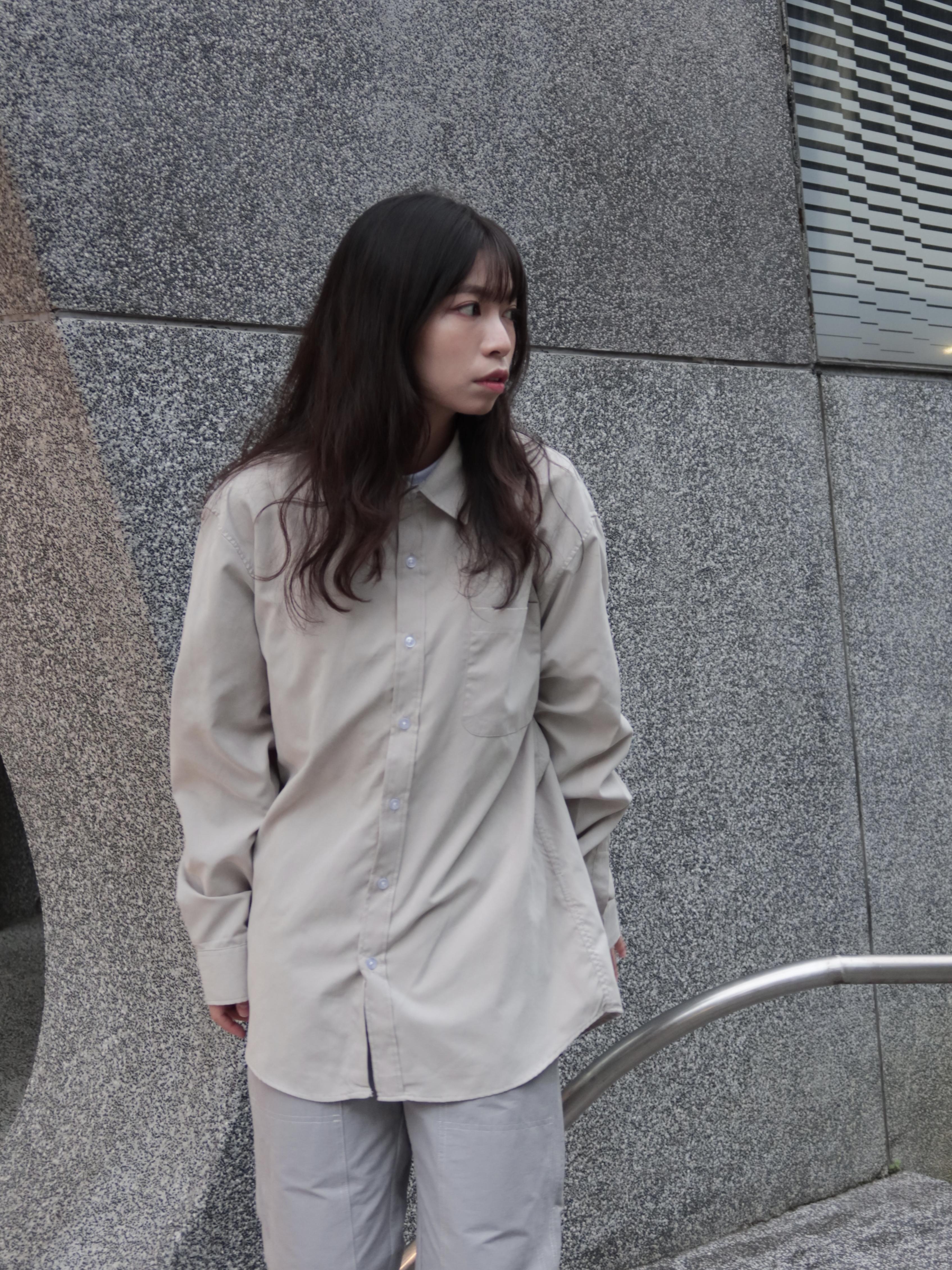 Korea 磨毛素色襯衫 (米灰/深灰)
