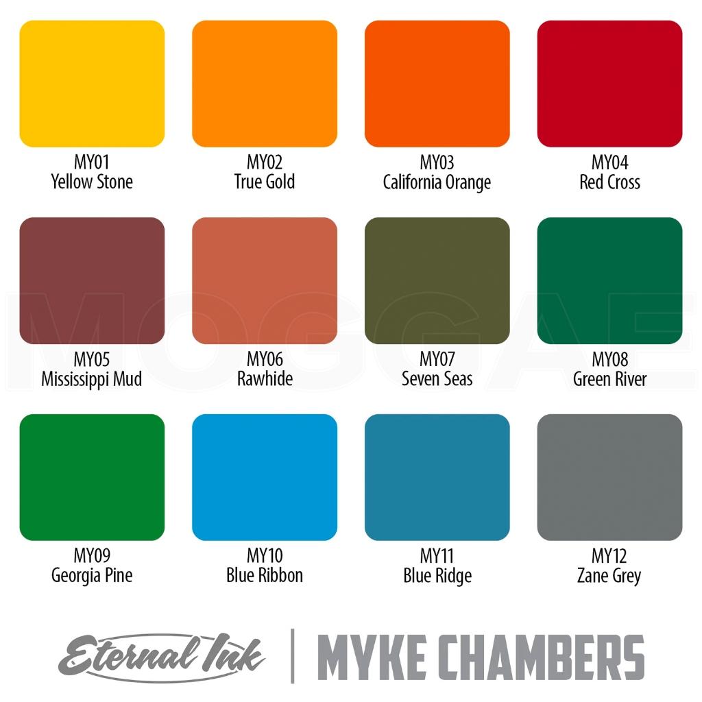 Myke C聯名12色#1oz套裝🇺🇸美國原廠進口Eternal伊特諾紋身色料 色乳紋繡器材MOGGAE魔鬼刺青顏料