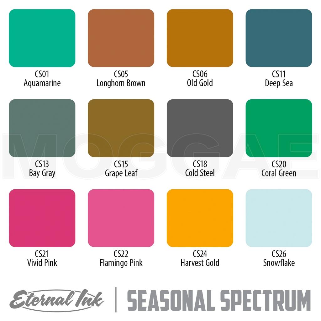 Seasonal冷暖色光譜12色#1oz套裝🇺🇸美國原廠進口Eternal伊特諾紋身色料 飽和上色乳紋繡墨水器材